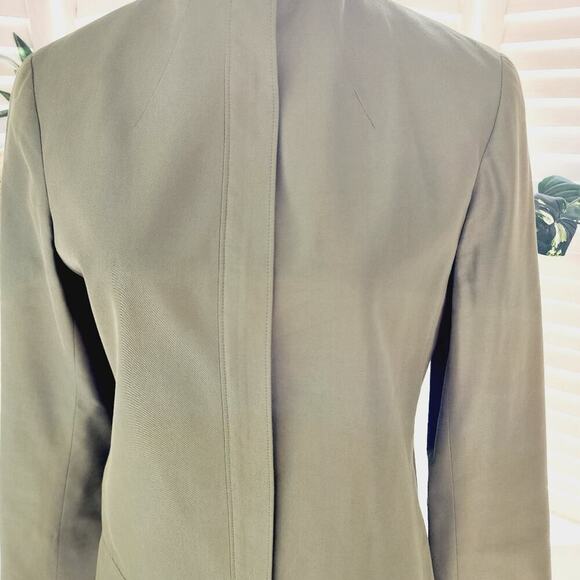 LAFAYETTE 148 GREEN ZIP FRONT COTTON/SILK BLEND JACKET WITH POCKETS SIZE 8 - Picture 2 of 6